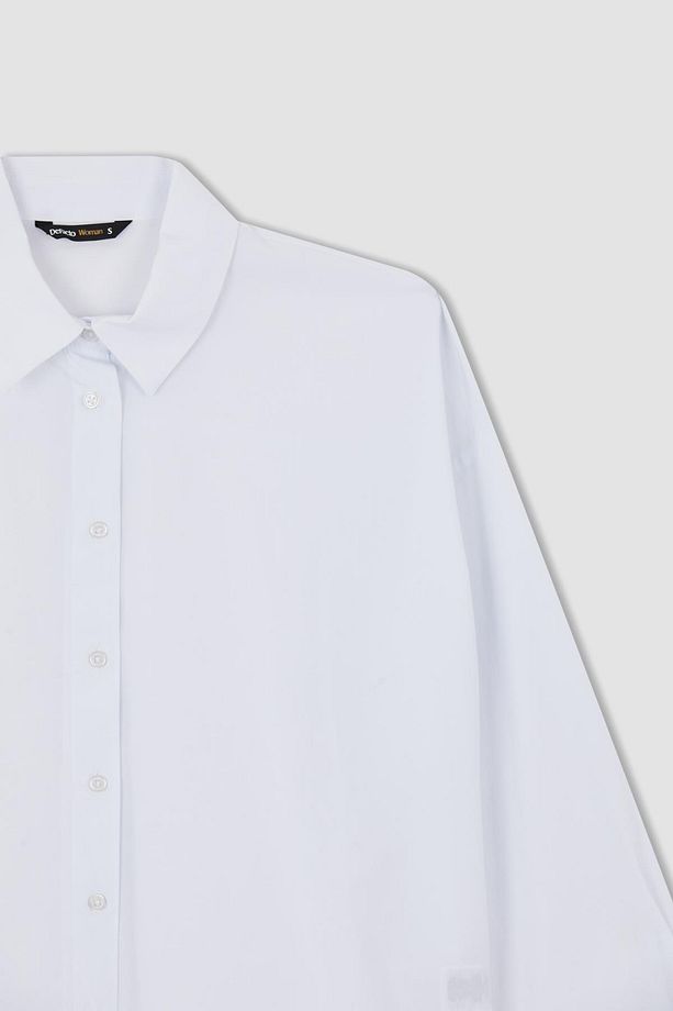 Oversize Fit Uzun Kollu Poplin %100 Pamuk Gömlek T8735az22au - 8