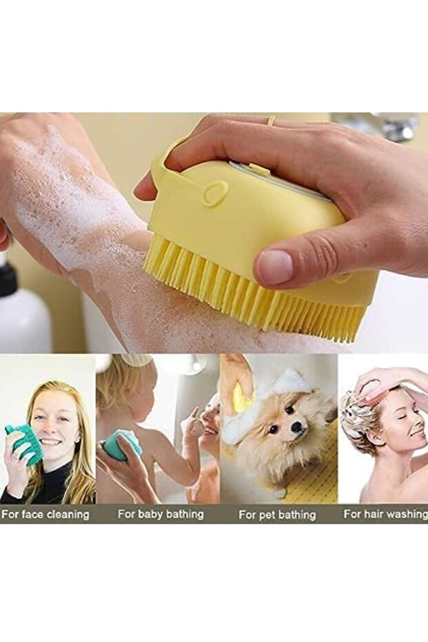 Silicone Bath Shower Gel Pouch with Chamber Shampoo Peeling Body Massage Brush