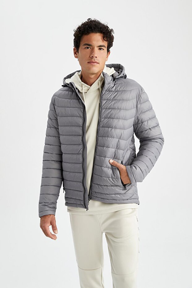 Fit Slim Fit Hooded Puffer Coat
