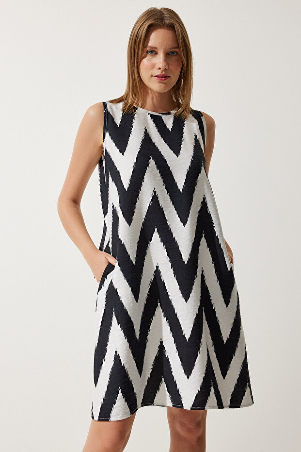 Women's Vibrant White Patterned Summer Bell Dress BV00053
