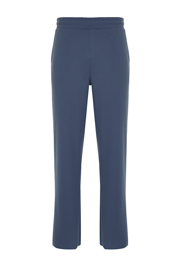 Indigo Rahat/Wide Leg Dokulu Gizli Bağcıklı Tek Parça Eşofman Altı TMNSS23EA00013 - 7