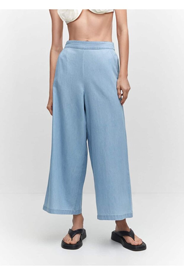 %100 Pamuklu Culotte Pantolon - 1