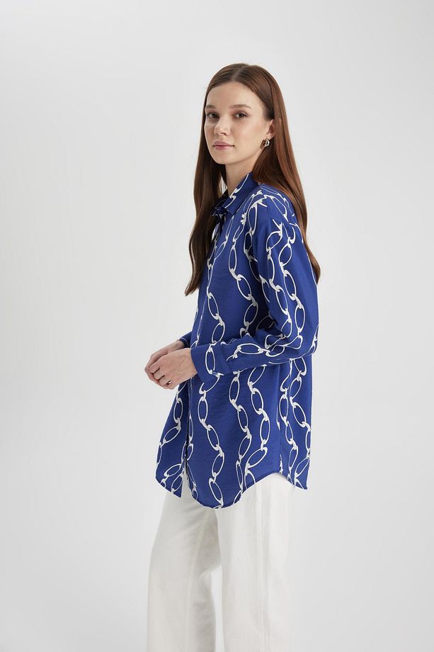 Relax Fit Desenli Uzun Kollu Gömlek Tunik A5308ax24sm - 4