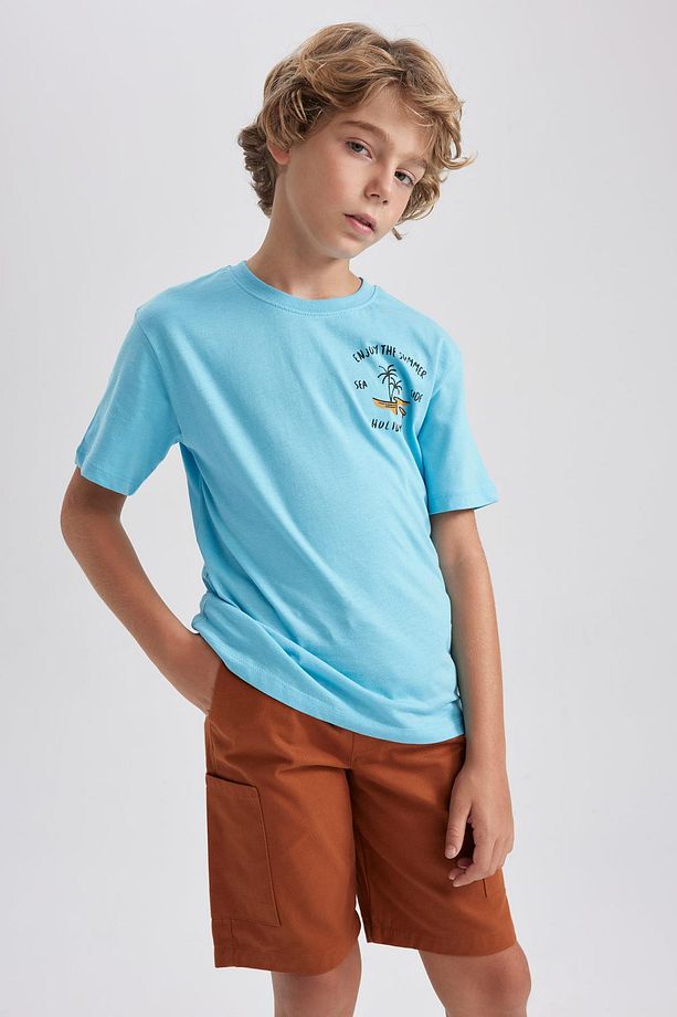 Erkek Çocuk Regular Fit Gabardin Şort - 4