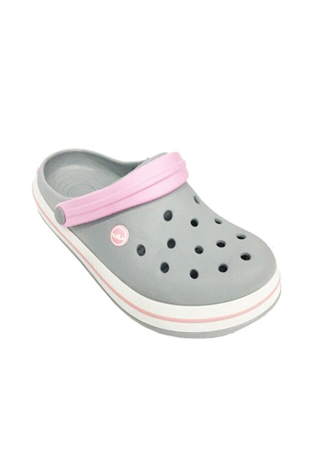 Akınal E195-24 Medical Sabo Women's Slippers Ice Gray White Pink
