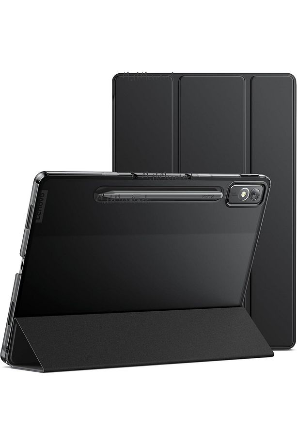 Lenovo Tab P12 12.7 inç Kılıf Akıllı Smart Uyku Modlu Standlı Şeffaf Smart Tri-Fold Kapak Kılıfı - 1