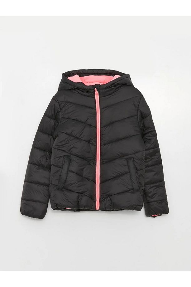 LCW Kids Kapüşonlu Basic Kız Çocuk Şişme Mont - 4