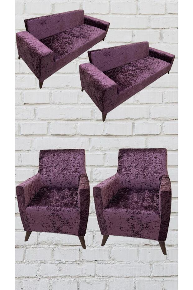 3311 Parlak Kadife Giydirme Koltuk Örtüsü(MÜRDÜM) - 1