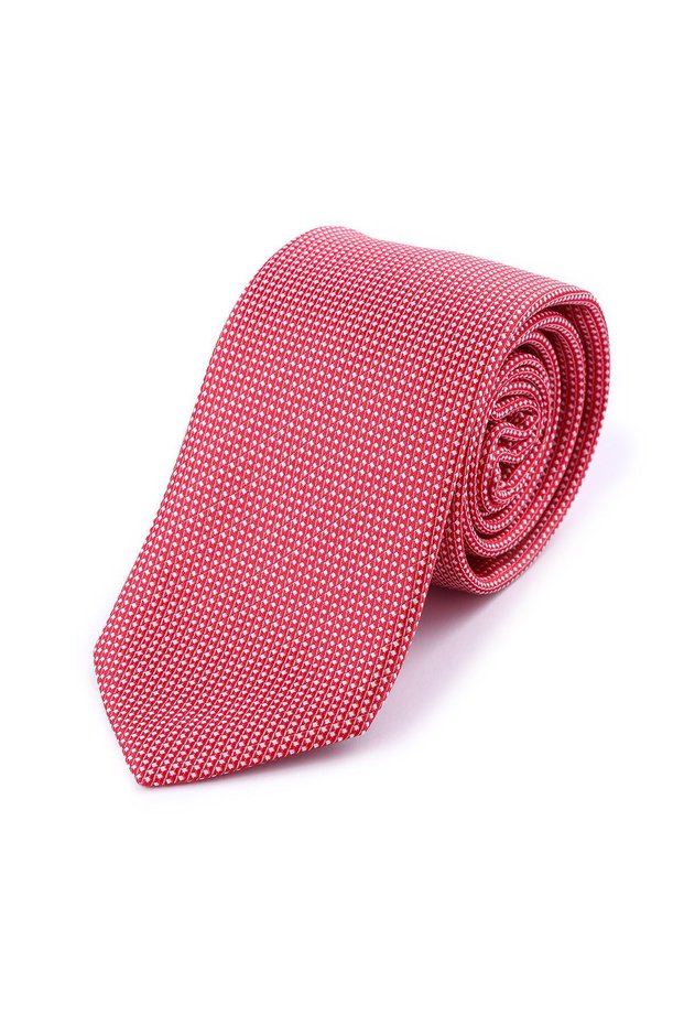 Red Patterned Classic Micro Tie