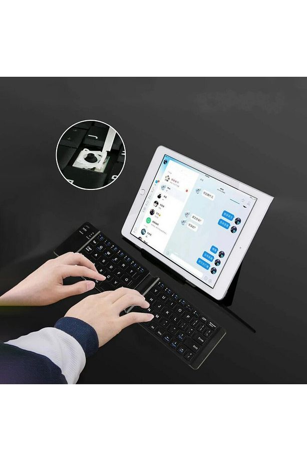 Xiaomi redmi tab 6 uyumlu Tablet telefon Katlanabilir Bluetooth Mini  klavye kablosuz tuş takımı - 8