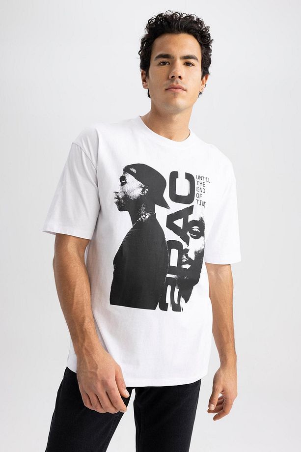 Tupac Oversize Fit Bisiklet Yaka Kısa Kollu 100 Pamuk Tişört Z4157az23sp - 5