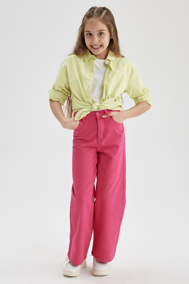 Kız Çocuk Geniş Paça Pamuklu Pantolon Y0453a623sp - 4