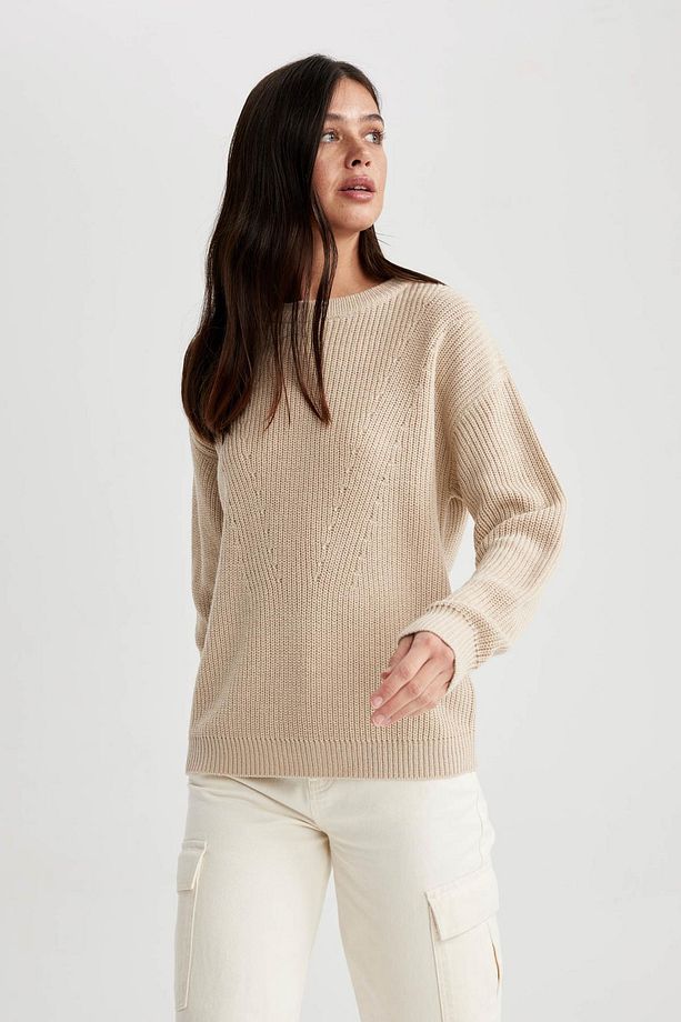 Regular Fit Bisiklet Yaka Basic Triko Kazak H6905az23wn - 3