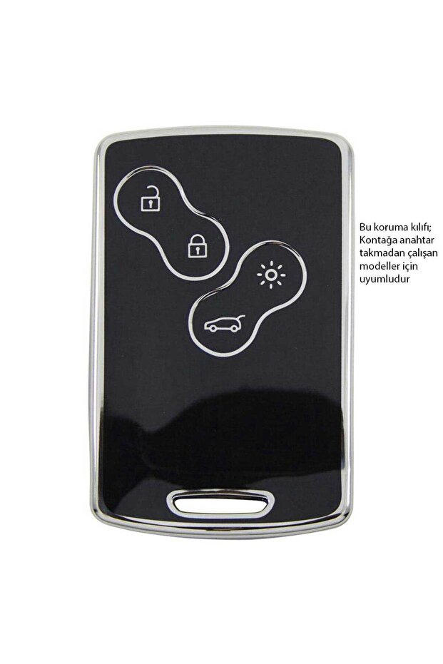Renault Megane Iii Clio Iv Card Black-Silver Auto Key Remote Control Case Cover Auto Keychain