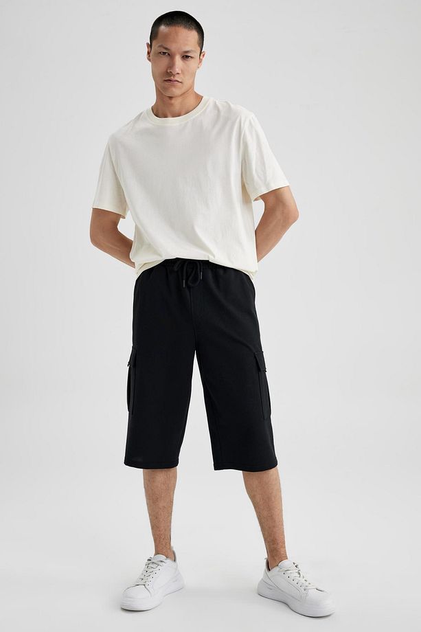 Regular Fit Sweatshirt Kumaşı Uzun Şort - 2
