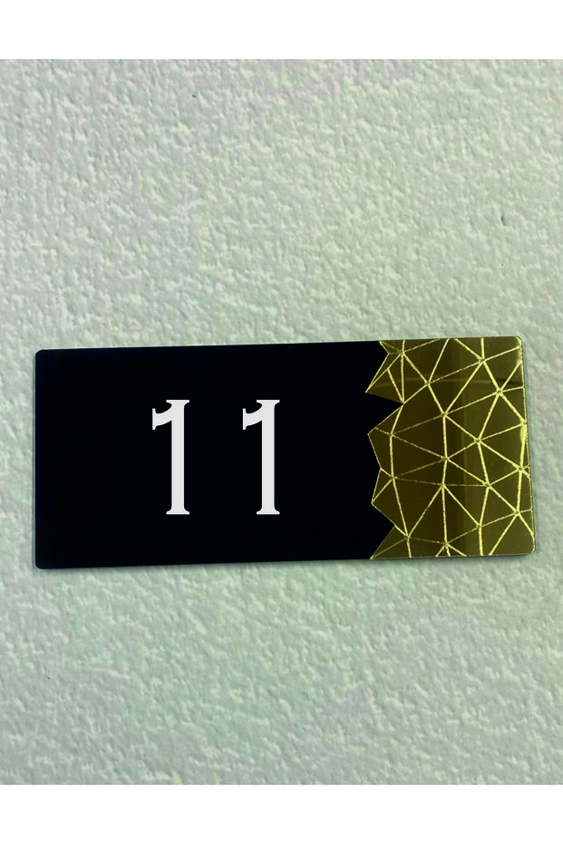 Blackpearl Series Plexiglass Mirror Detailed Uv Printed Apartment Apartment Hotel Office Door Number Door No:11