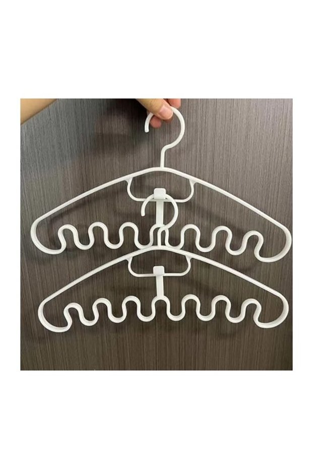 Pack of 10 Plastic Wavy Clothes Hanger Can Be Superimposed Space Saving Hanger Wardrobe Clothes Hanger