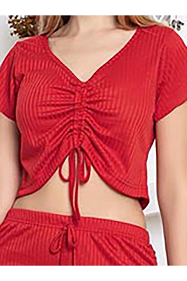 طقم شورت لطيف برباط - 3