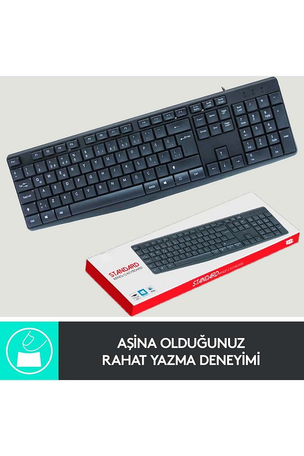 C-73 Kablolu Standart Wired Usb Klavye Türkçe Q - 2