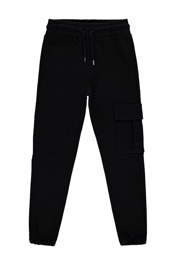 3'lü  unisex kız erkek set 1 adet kargo cep eşofman altı 2 adet basic t-shirt 7-14 yaş - 2