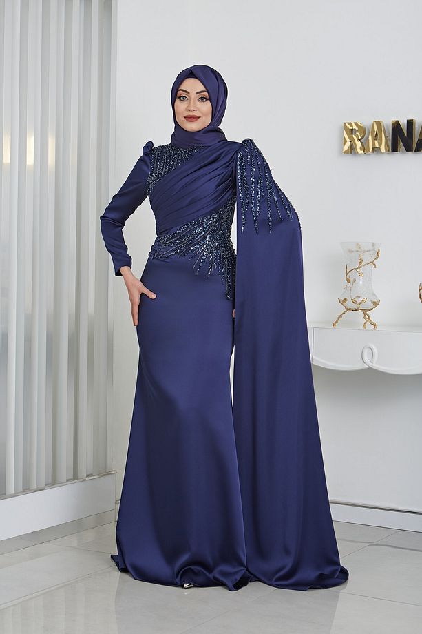 NOURA ABİYE LACİVERT - 1