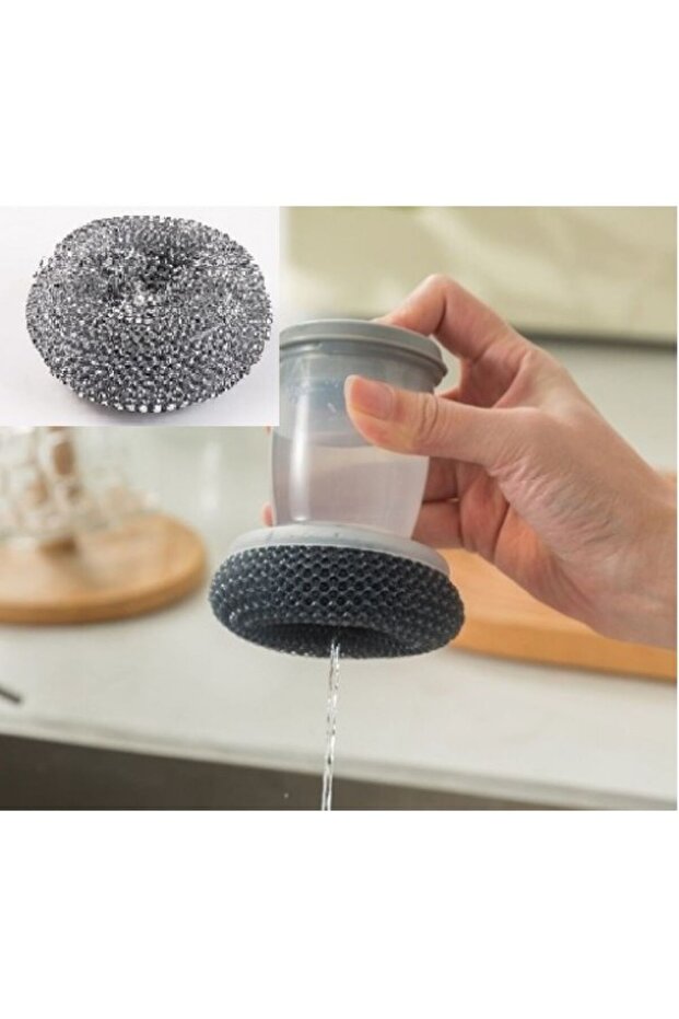Dish Brush with Detergent Chamber and Wire with 2 Tips2
