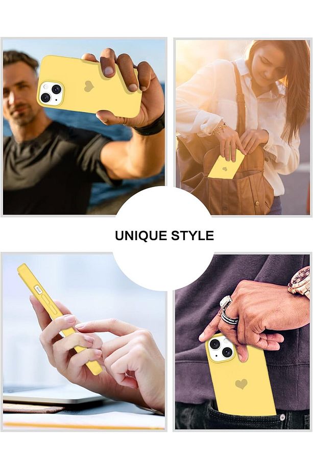 iPhone 13 Kılıf İle Uyumlu - Şık Kalp Logolu, Yumuşak ve Çizilmez Mikrofiber Astar - 7