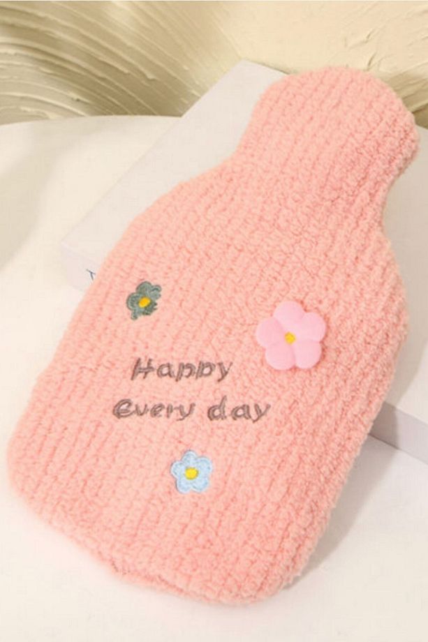 ® 1 Litre El Geçirmeli Örgülü Sıcak Su Torbası Happy - 2