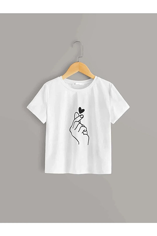 HAND AND HEART PRINTED KIDS T-SHIRT