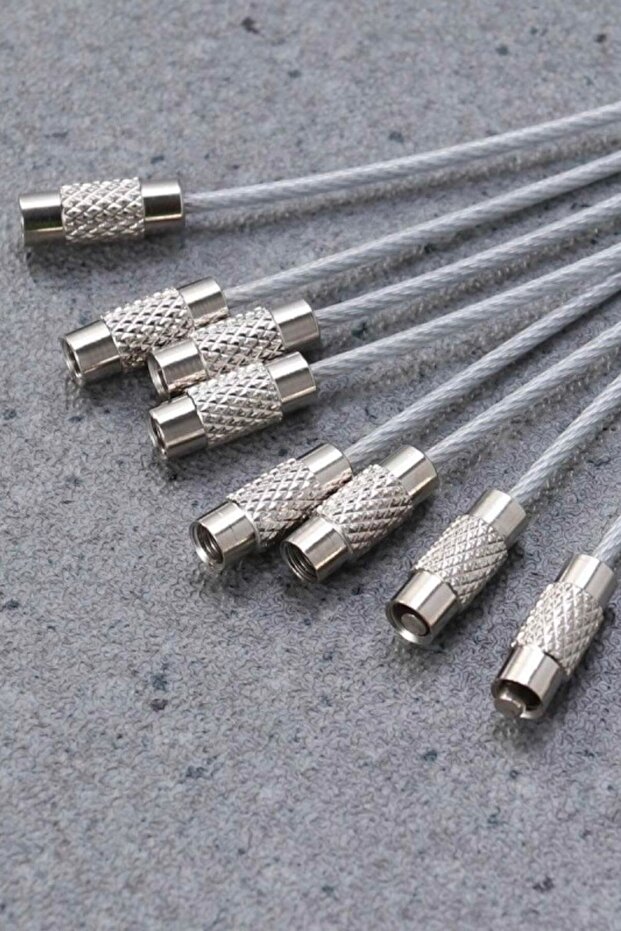 ® 10'lu Paslanmaz Çelik Tel Anahtarlık - 6