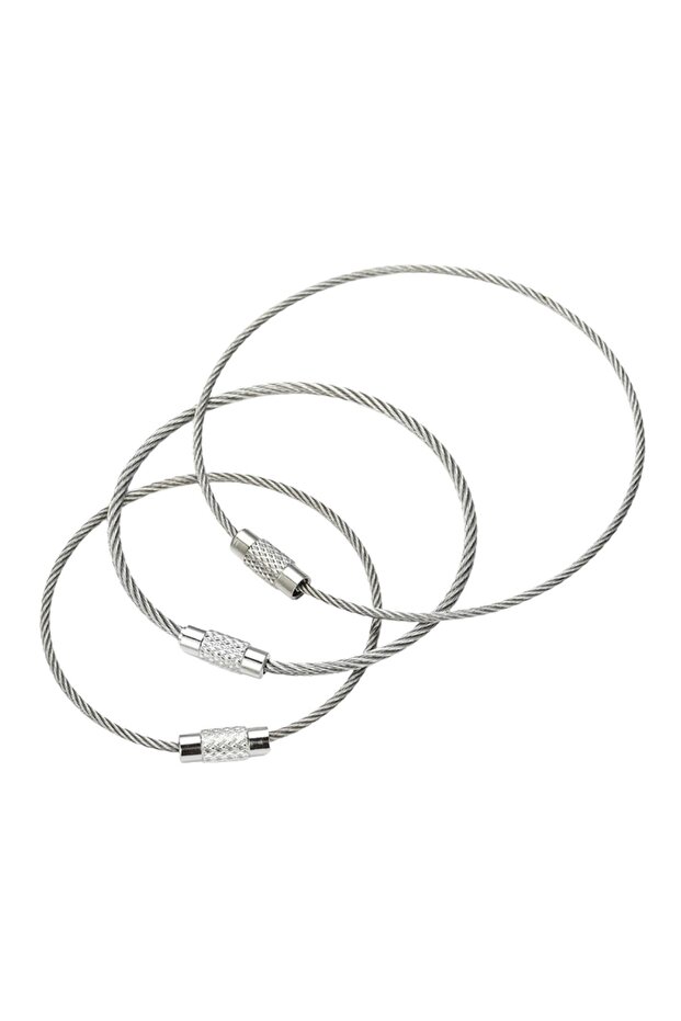 ® 10'lu Paslanmaz Çelik Tel Anahtarlık - 5