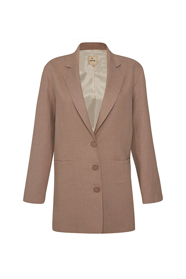 Comfortable Cut Linen Jacket - 1