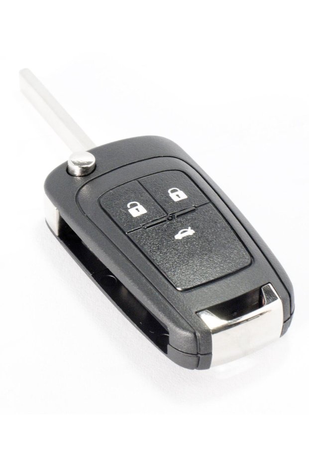 Opel Astra J Insignia Meriva B Key Remote Control Cup with Screw Metal Recessed Logo 3 Keys Witte