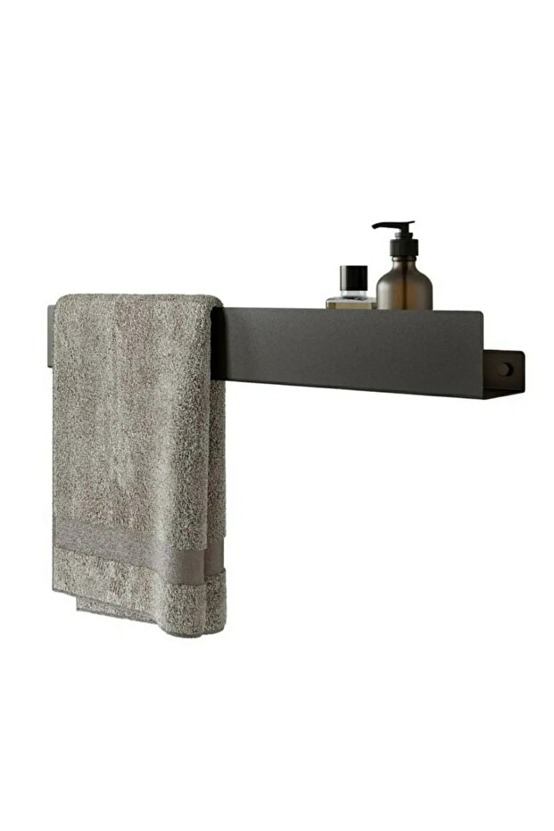 Loya Stainless Metal Bathroom Shampoo Shelf Unit with Towel Rack