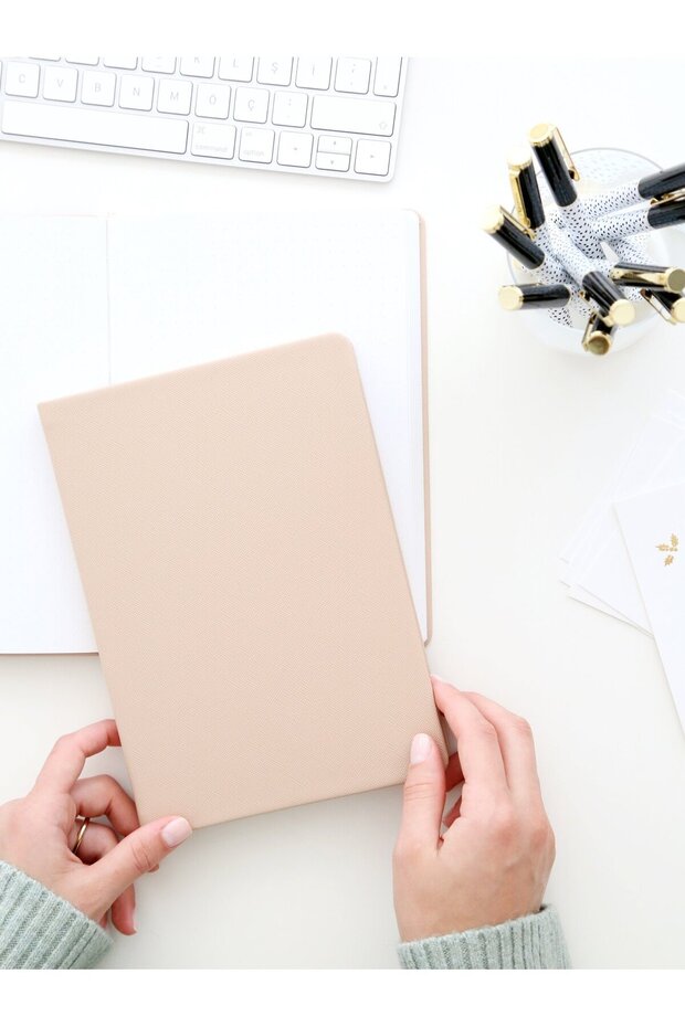 Vegan Leather Notebook - Nude - 4