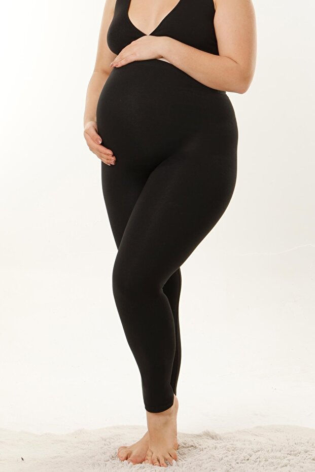 Fekete kismama leggings deréktáji állítással - 6