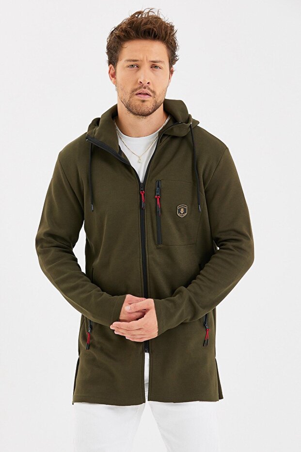 Erkek Fermuarlı Cepli Panço - 7