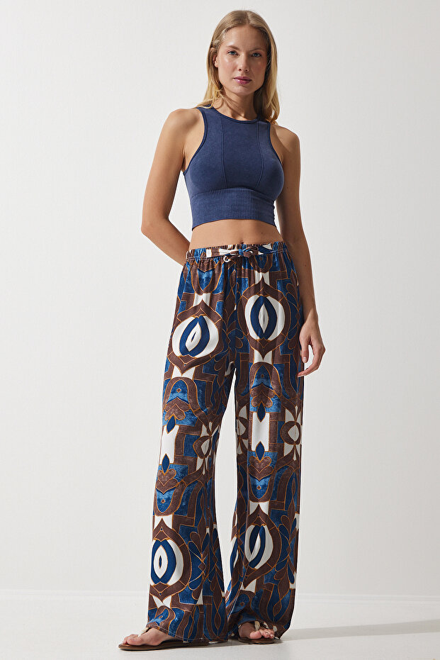 Women Regular Fit Allover Print Palazzo Pants, Multicolor