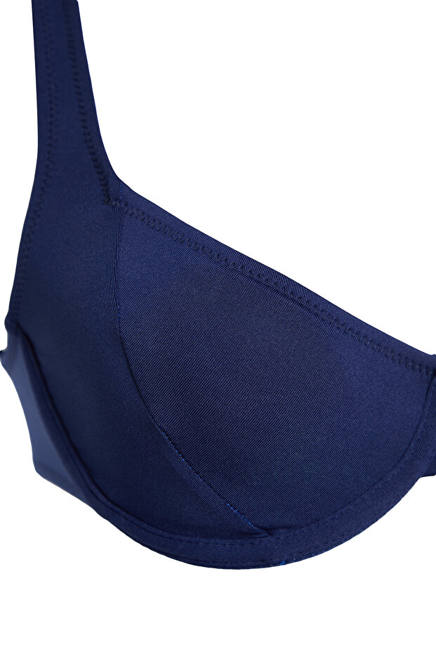Lacivert Balkonet Kaplı Basic Bikini Üstü TBESS24BU00121 - 7