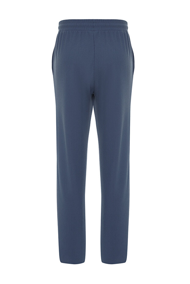 Indigo Rahat/Wide Leg Dokulu Gizli Bağcıklı Tek Parça Eşofman Altı TMNSS23EA00013 - 8