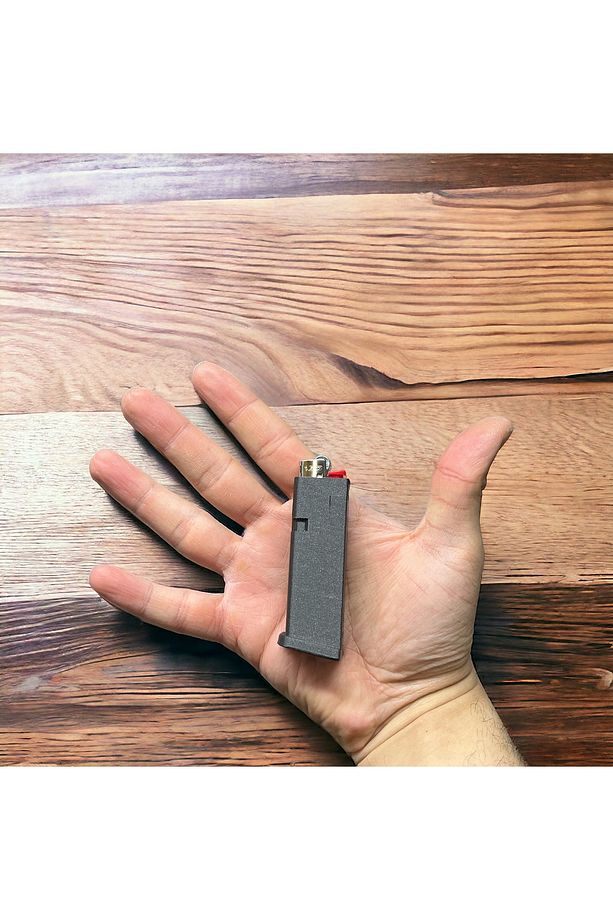Glock Şarjörü Temalı Plastik Çakmak Kılıfı Antrasit (Çakmak Hediye - 6