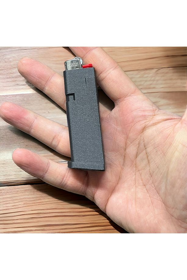 Glock Şarjörü Temalı Plastik Çakmak Kılıfı Antrasit (Çakmak Hediye - 4