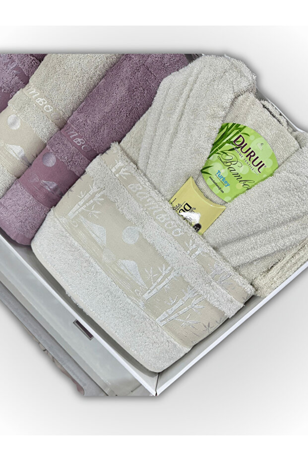 Çift Kişilik Bambu Bornoz Seti (SABUN HEDİYELİ) - 4