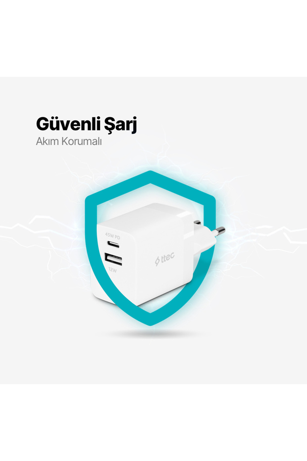 Smartcharger Duo Pd 45w Seyahat Hızlı Şarj Aleti Usb-c+usb-a - 5