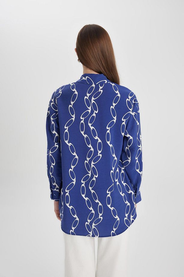 Relax Fit Desenli Uzun Kollu Gömlek Tunik A5308ax24sm - 7
