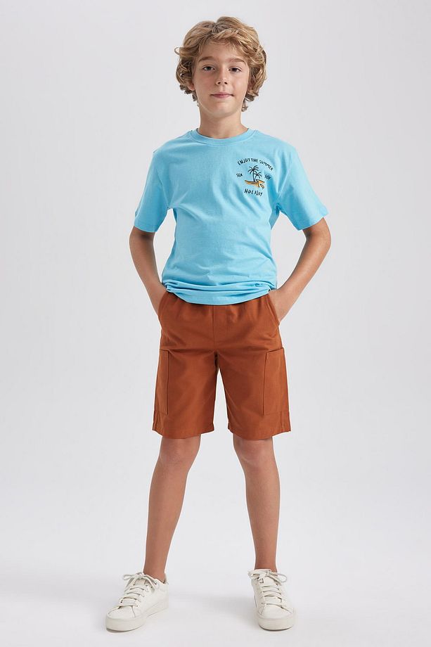 Erkek Çocuk Regular Fit Gabardin Şort - 1