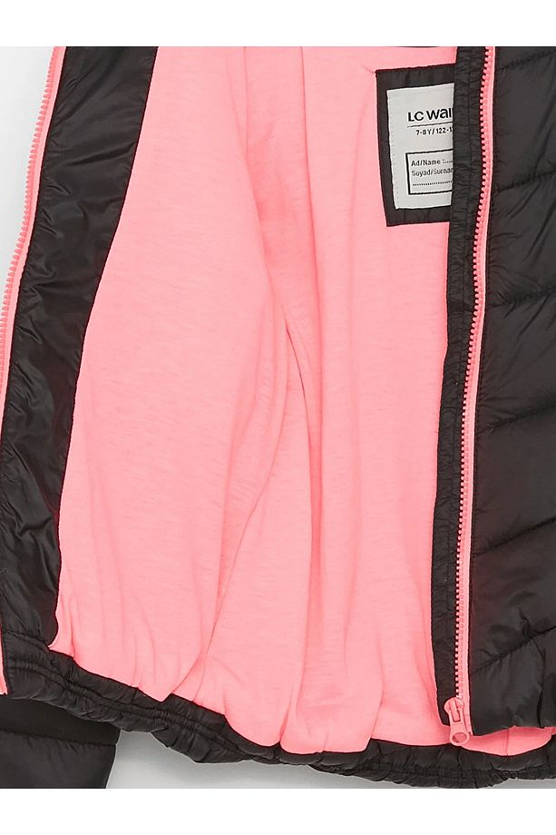 LCW Kids Kapüşonlu Basic Kız Çocuk Şişme Mont - 3
