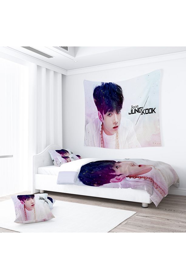 BTS Jungkook  Duvar Örtüsü Duvar Halısı Tapestry - 1