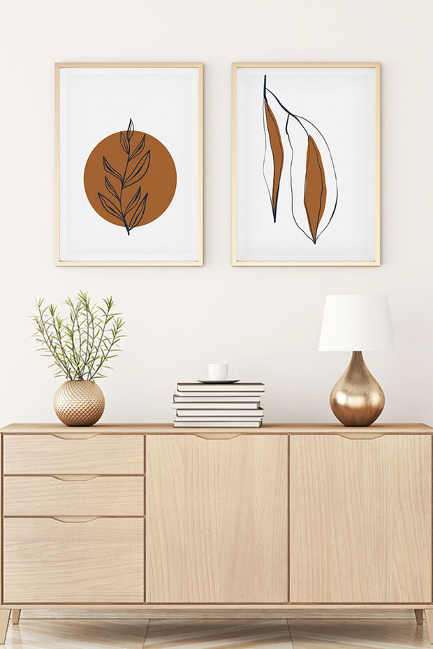 Wooden Framed Modern Painting Set Huhu109