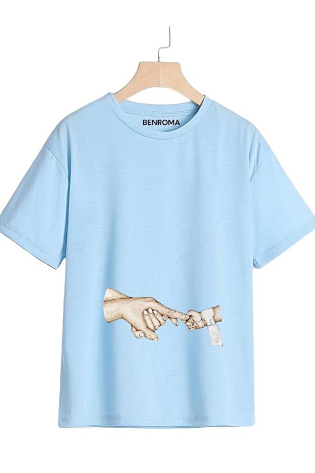 BASKILI HAMİLE TİŞÖRT - 1